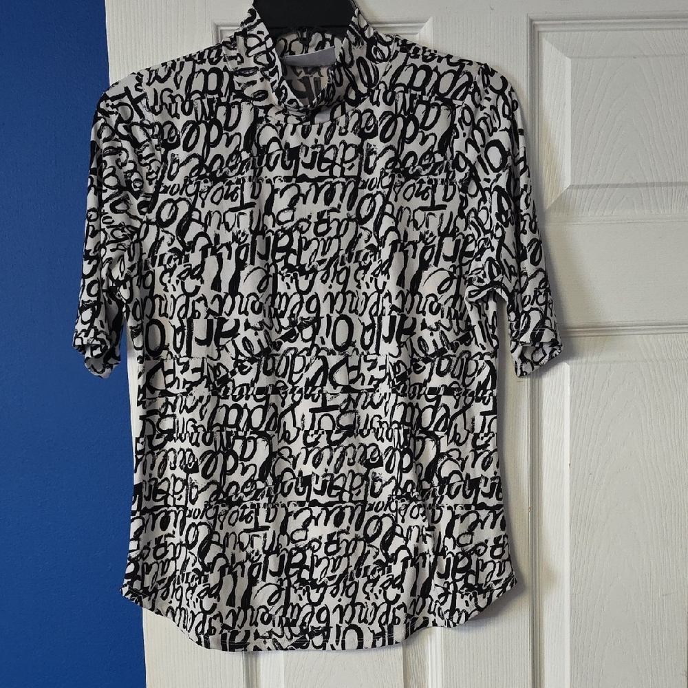 New York & Company Black and White Top